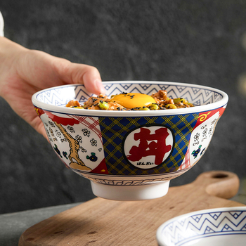 Bol japonez de ramen, melamină cu imitatie de porțelan, bol donburi pentru restaurante, bol înalt pentru supe și tăiței