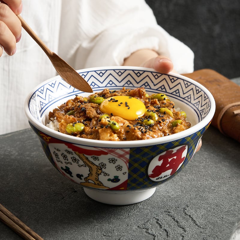 Bol japonez de ramen, melamină cu imitatie de porțelan, bol donburi pentru restaurante, bol înalt pentru supe și tăiței