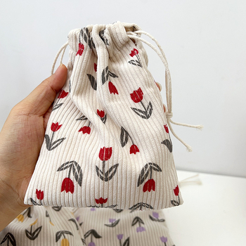 Corduroy mini torbica s vezicom za ruž i kozmetiku, putni organizator, torbica za ključeve i novčiće za žene