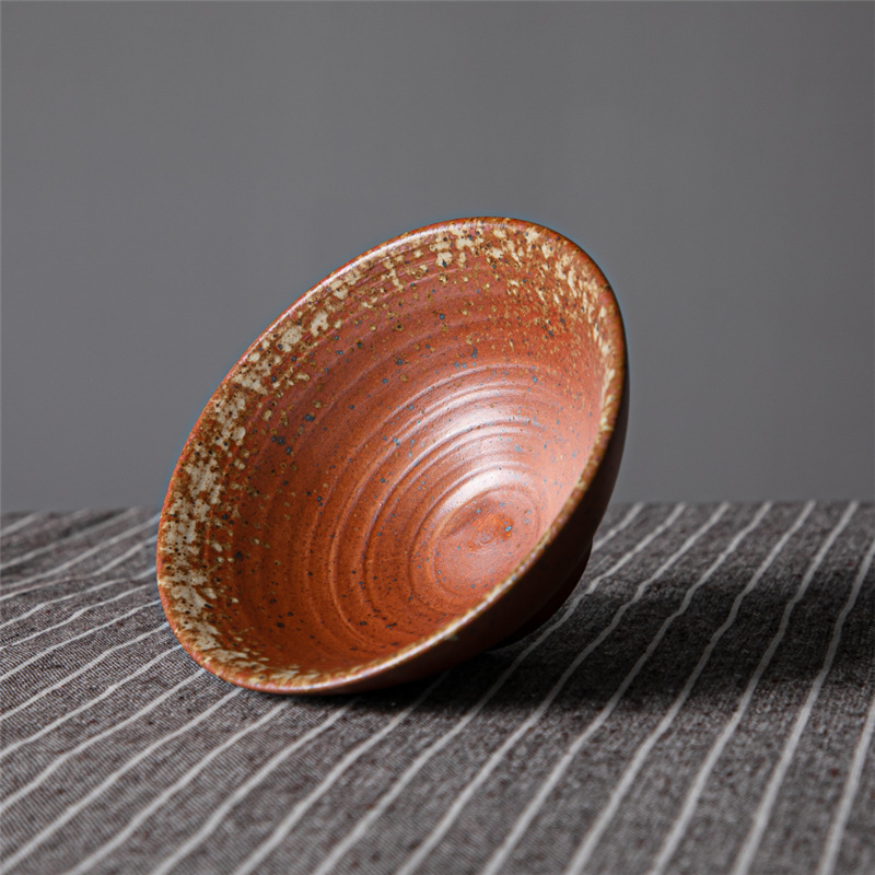 Vas de ceramică în stil japonez retro, porțelan gros, bol pentru ramen și supă, formă rotundă pentru uz casnic și comercial