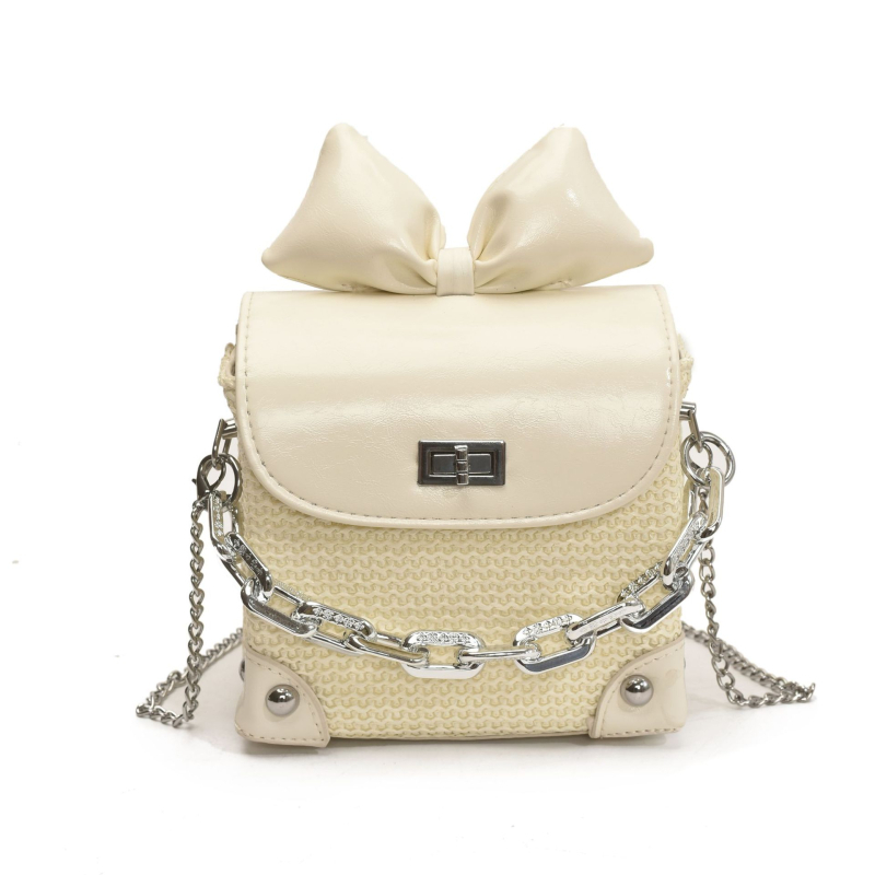 Modna ženska torbica s mašnicom, mala kvadratna slamena crossbody torba, 2026 novi model