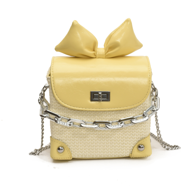 Modna ženska torbica s mašnicom, mala kvadratna slamena crossbody torba, 2026 novi model