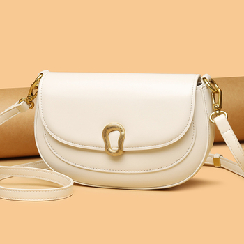 Teksturirana PU ženska torba – retro sedlovna torba, crossbody, gradski stil, srednja veličina, proljeće 2024