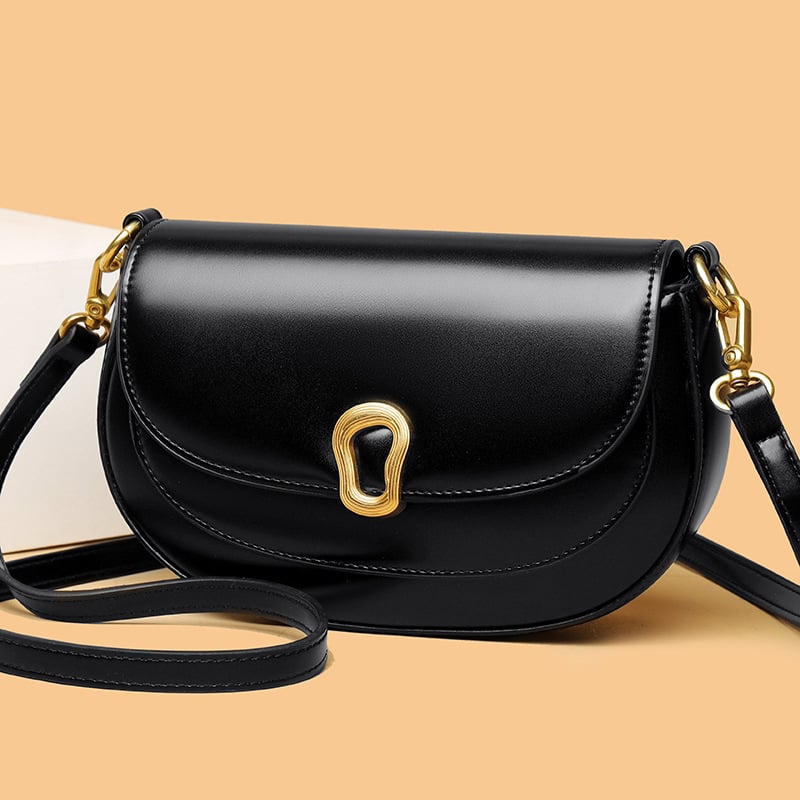 Teksturirana PU ženska torba – retro sedlovna torba, crossbody, gradski stil, srednja veličina, proljeće 2024