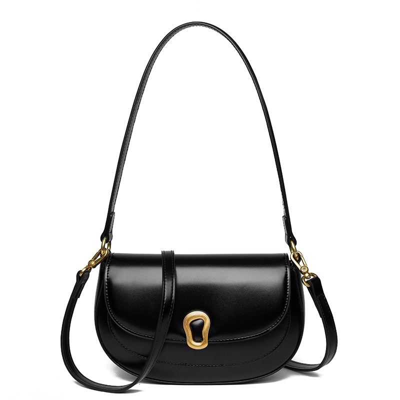 Teksturirana PU ženska torba – retro sedlovna torba, crossbody, gradski stil, srednja veličina, proljeće 2024