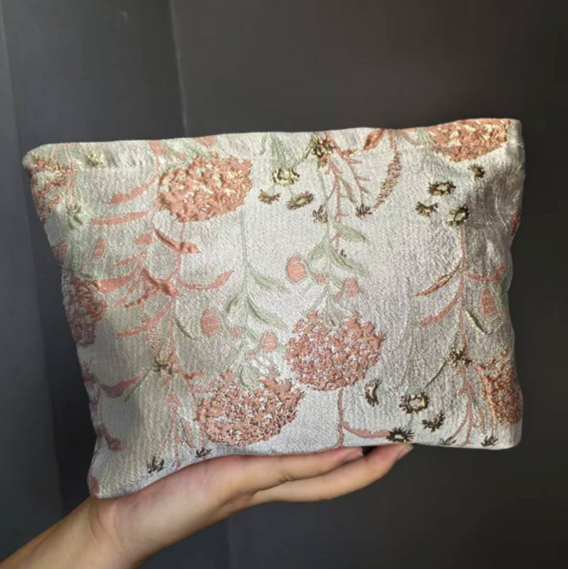 Nova kozmetička torbica s reljefnim jacquard uzorkom, velika kapaciteta za ruževe i kozmetiku, ručna i prijenosna