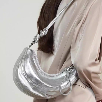 Annmuu Mala ženska torbica ispod pazuha, zima 2025, croissant oblik, crossbody torba s jednim remenom
