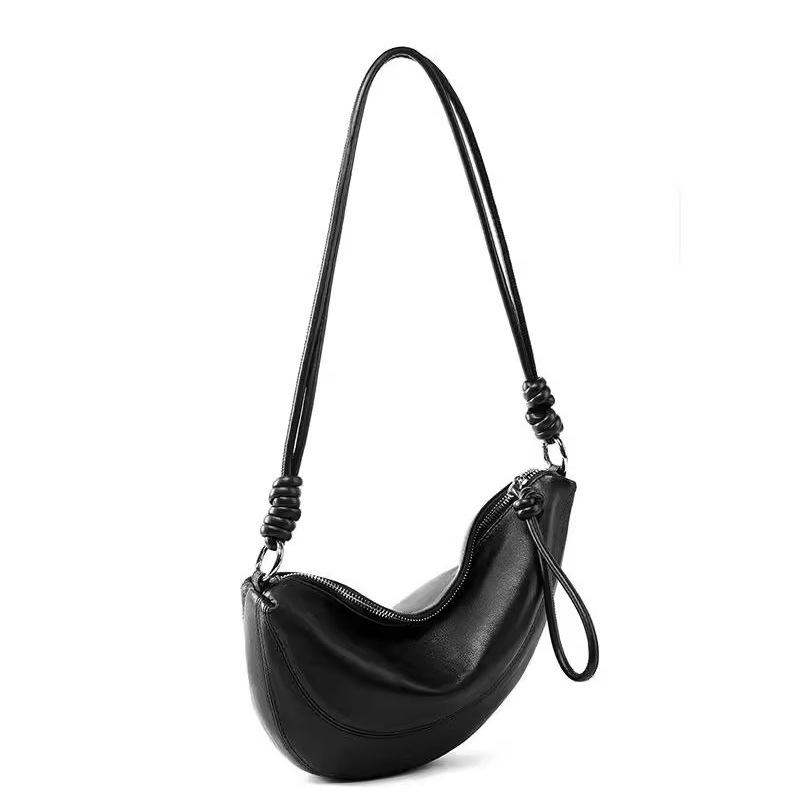 Annmuu Mala ženska torbica ispod pazuha, zima 2025, croissant oblik, crossbody torba s jednim remenom