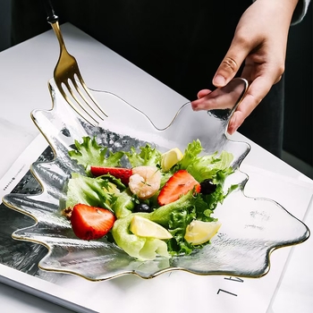 Farfurie de fructe din sticlă, în stil nordic, pentru sufragerie și masă de cafea – bol rafinat pentru gustări și salate