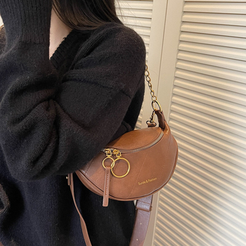 Benlan ženska sedlasta torba s lancem, retro stil, crossbody, jesen-zima 2025