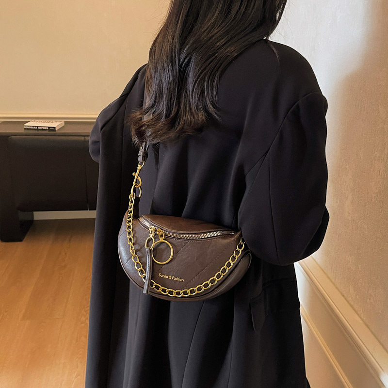 Benlan ženska sedlasta torba s lancem, retro stil, crossbody, jesen-zima 2025