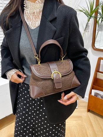 Torba u stilu sedla s leopardovim uzorkom, jesen-zimski retro stil, velika kapaciteta, moderna ženska torba