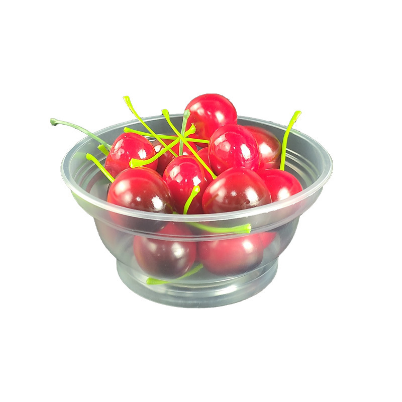 Vas de unică folosință, transparent pentru cină, bol din plastic rezistent la temperaturi înalte, rotund, ambalat individual