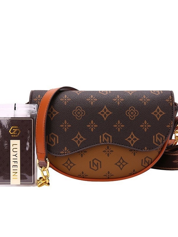 Ispisana crossbody torba, retro sedlastog stila za žene, 2026 modni svestrani model