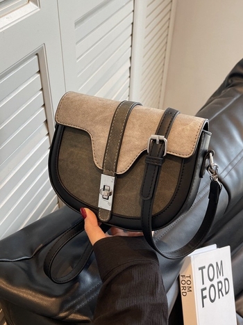 Ženska saddle torba u francuskom stilu od denima, ljeto 2025, luksuzna crossbody torba s kontrastnim bojama