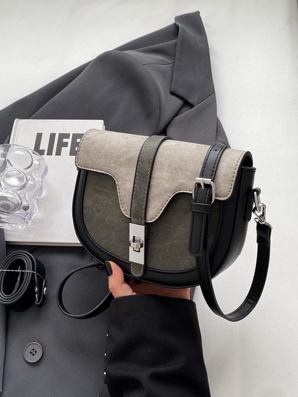 Ženska saddle torba u francuskom stilu od denima, ljeto 2025, luksuzna crossbody torba s kontrastnim bojama