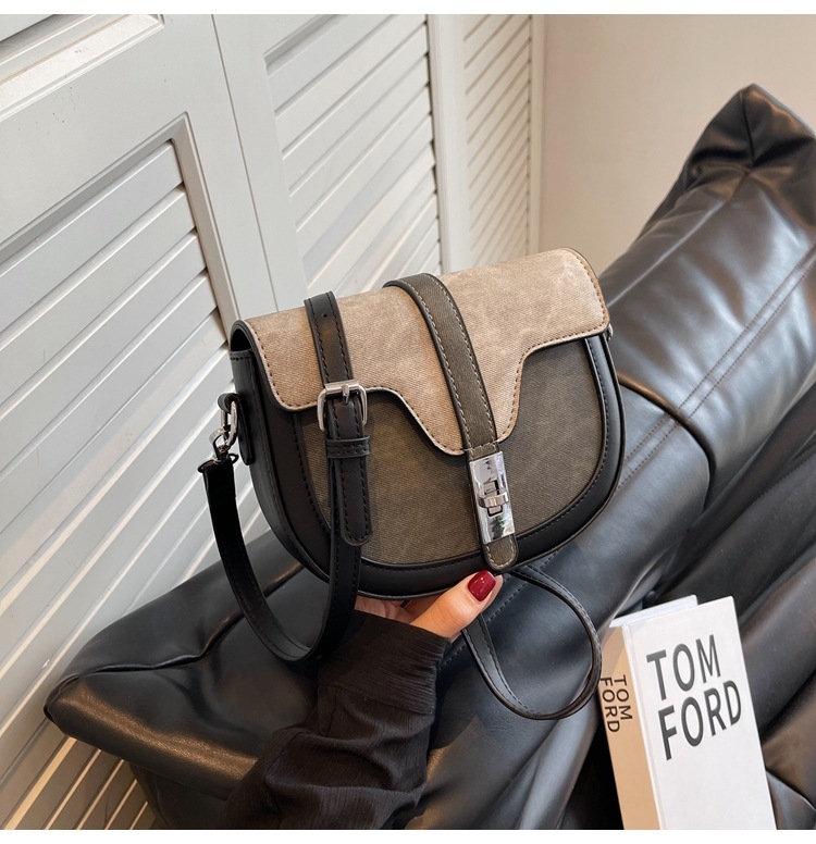 Ženska saddle torba u francuskom stilu od denima, ljeto 2025, luksuzna crossbody torba s kontrastnim bojama