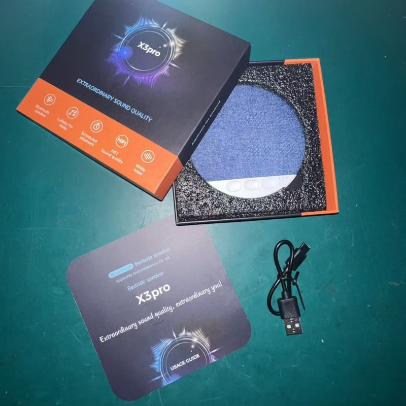 Λεπτό ασύρματο ηχείο Bluetooth κάτω από το μαξιλάρι με χρονοδιακόπτη ύπνου και λευκό θόρυβο