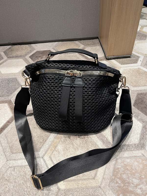 Ženska torbica tipa sedlo od najlona, srednje veličine, za svakodnevnu upotrebu, s jednim remenom za rameno ili crossbody