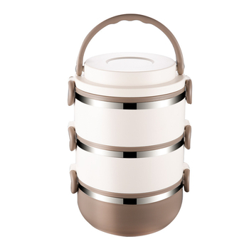 Cutie pentru prânz din oțel inoxidabil 304, design rotund, portabil, izolație în mai multe niveluri, mare capacitate