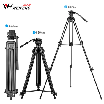Weifeng WF717 Τρίποδο από αλουμίνιο με υδραυλική κεφαλή παν-tilt, ύψος 1,8 m