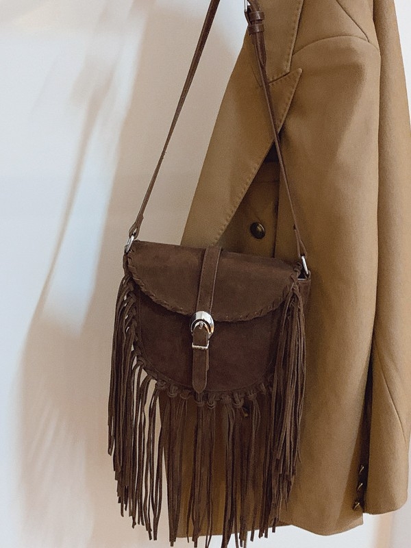 Maillard ženska torbica 2026 s resicama, retro stil sedla, casual crossbody