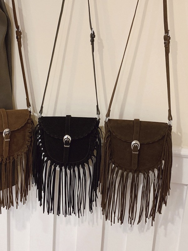 Maillard ženska torbica 2026 s resicama, retro stil sedla, casual crossbody