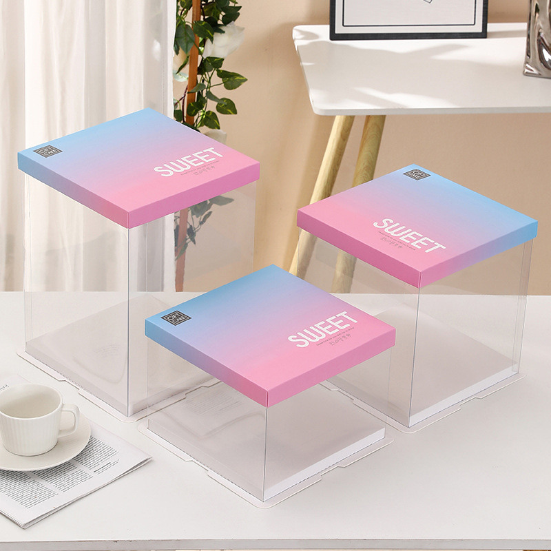 Cutie transparentă pentru tort de ziua de naștere, disponibile în dimensiuni de 6, 8, 10 și 12 inch, strat simplu sau dublu, construcție robustă