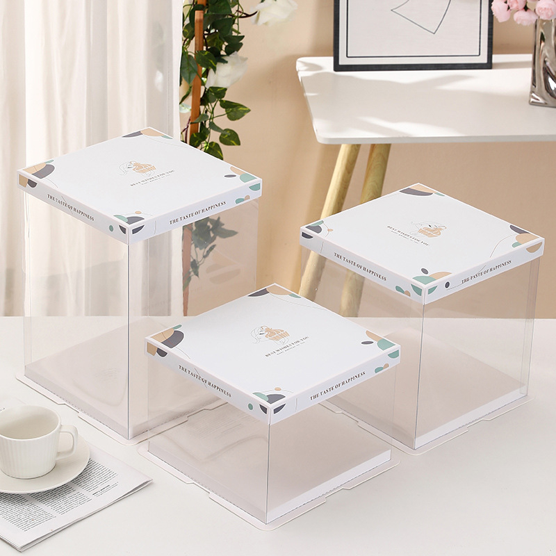 Cutie transparentă pentru tort de ziua de naștere, disponibile în dimensiuni de 6, 8, 10 și 12 inch, strat simplu sau dublu, construcție robustă