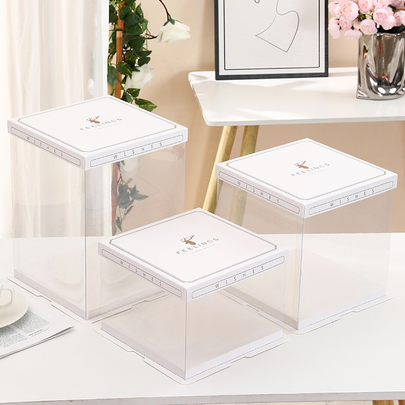 Cutie transparentă pentru tort de ziua de naștere, disponibile în dimensiuni de 6, 8, 10 și 12 inch, strat simplu sau dublu, construcție robustă