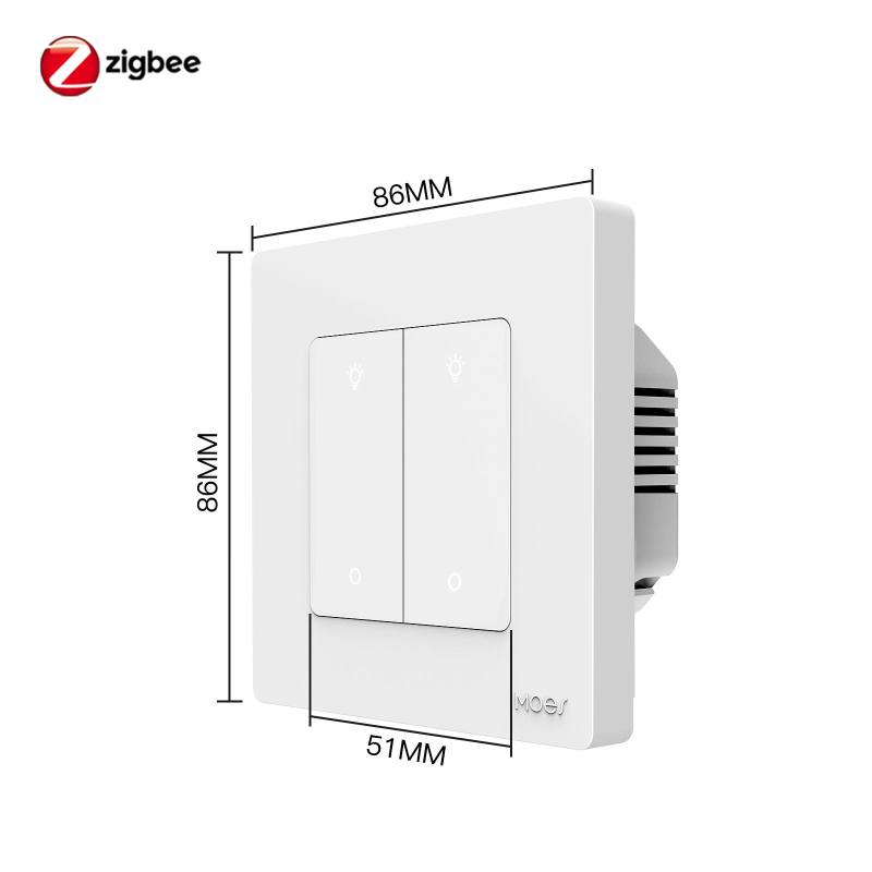 Безстепенно димиращ Zigbee интелигентен превключвател с управление чрез приложение, програмиране и гласово управление, многопътен режим