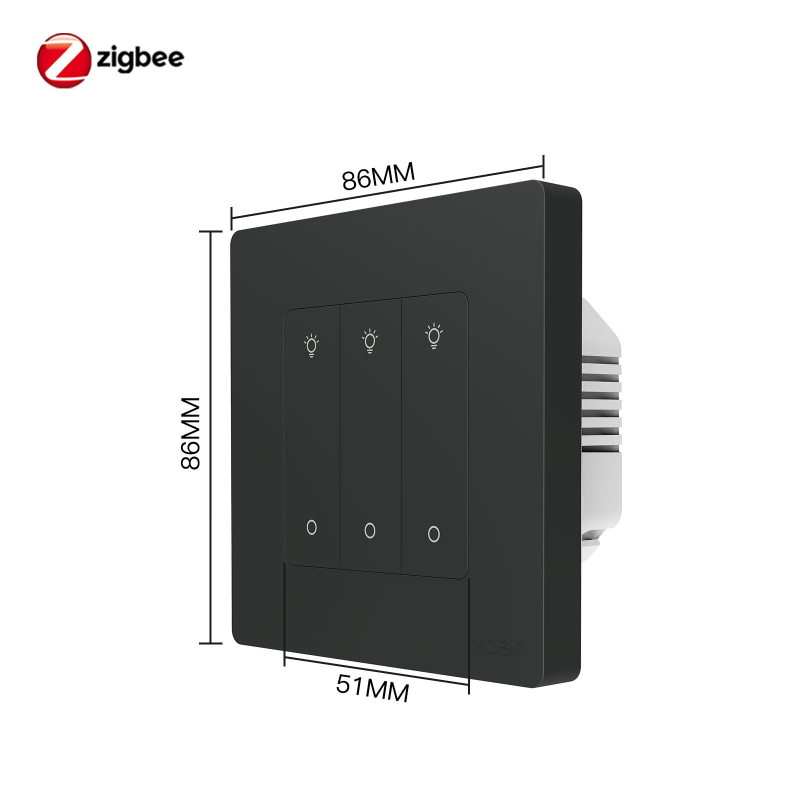 Безстепенно димиращ Zigbee интелигентен превключвател с управление чрез приложение, програмиране и гласово управление, многопътен режим