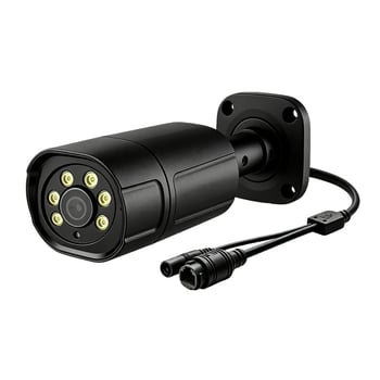 Cameră CCTV PoE cablată pentru exterior, neagră, tip bullet, 4K, 5 MP sau 8 MP