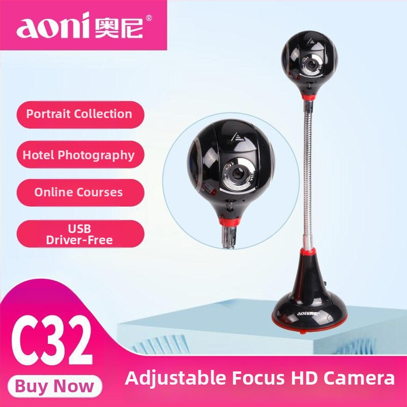 Aoni Cool Crystal HD USB webkamera s vstavaným mikrofónom, pre stolný počítač a notebook, Plug-and-Play, 640x480 @30fps