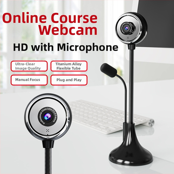 HD USB web kamera s mikrofónom pre stolný PC a notebook, vhodná na online výučbu
