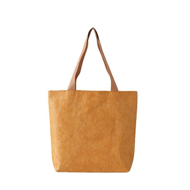 Geantă de hârtie DuPont Kraft, personalizabilă și lavabilă, geantă de mână retro pentru cumpărături, îngroșată