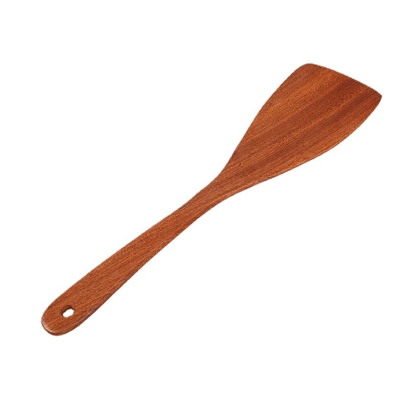 Set de spatule din lemn cu mâner lung pentru gătit: spatulă pentru prăjit, lingură pentru supă și lingură de orez