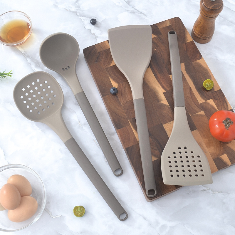 Set spatule din silicon pentru gătit, cu mâner lung, rezistente la temperaturi înalte, ustensile de bucătărie de calitate alimentară