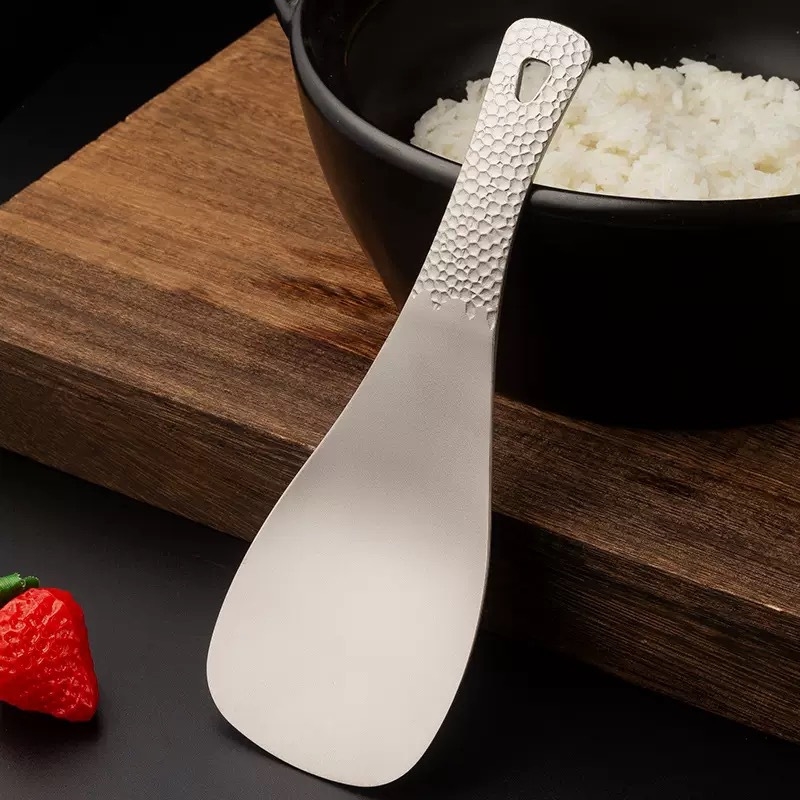 Lingură de orez din titan pur, pentru bucătăria de acasă, design elegant, stil lux ușor
