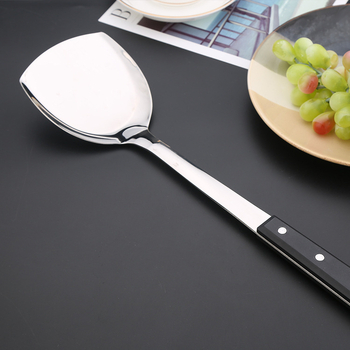 Set de ustensile de bucătărie din oțel inoxidabil, finisaj perla neagră, inclus linguri groase pentru oale și supă, strecurătoare pentru oale fierbinți și spatulă pentru prăjit.