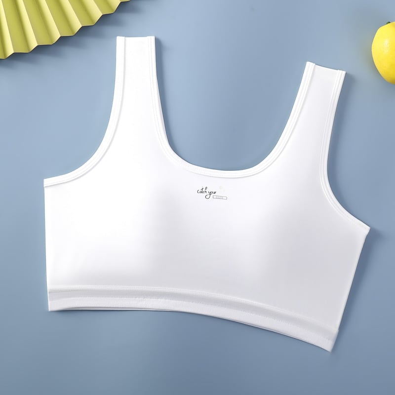 Sutien za djevojčice u razvoju, bez žica, s punim košaricama, fiksnim naramenicama, top stil