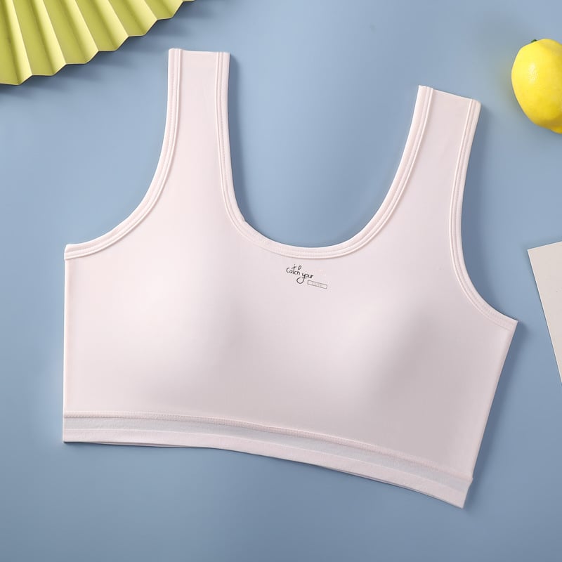 Sutien za djevojčice u razvoju, bez žica, s punim košaricama, fiksnim naramenicama, top stil