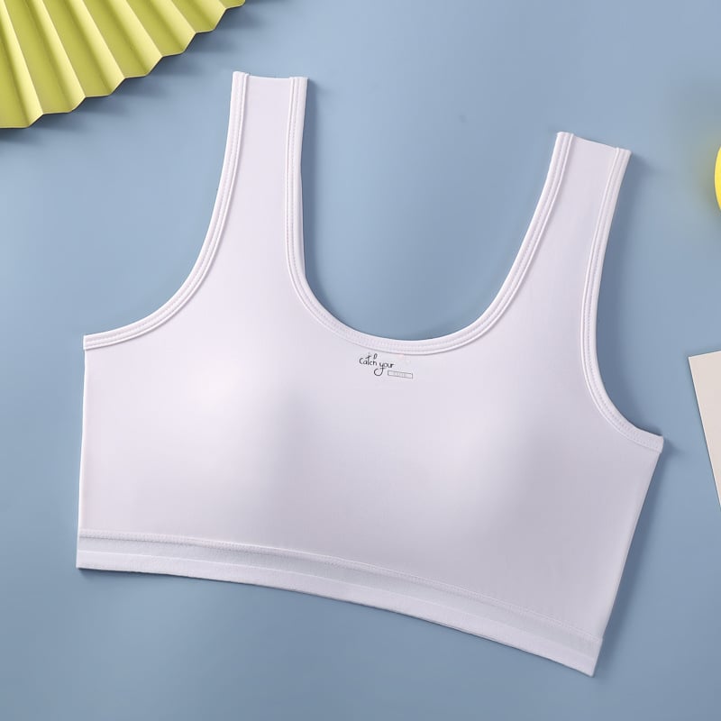 Sutien za djevojčice u razvoju, bez žica, s punim košaricama, fiksnim naramenicama, top stil