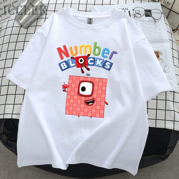 Παιδικό T-shirt με σχέδιο Numberblocks – αριθμητικά blocks, χαλαρή εφαρμογή, κοντά μανίκια, στρογγυλός λαιμός, καλοκαιρινά ρούχα για νεογέννητα
