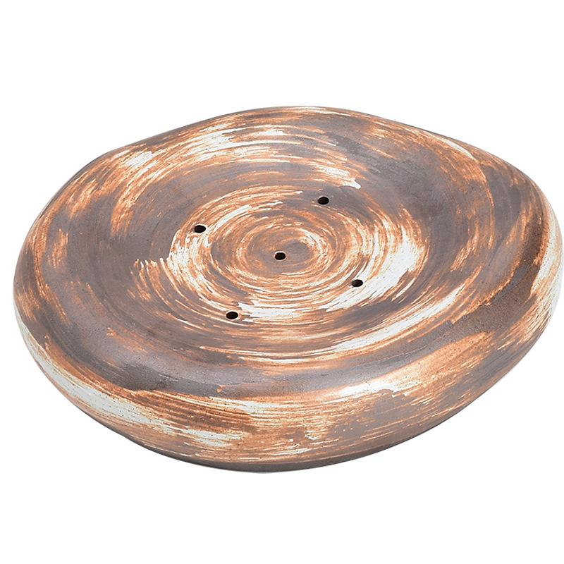 Suport rustic din ceramică pentru ceainic, set de suporturi pentru ceai în stil japonez, tavă vintage pentru economisirea apei și accesorii Gongfu pentru ceai