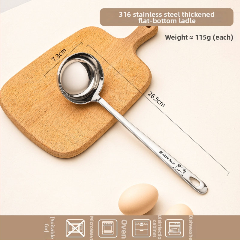 Lingură de supă din oțel inoxidabil 316, calitate alimentară, pentru uz casnic, design luxos, mâner lung