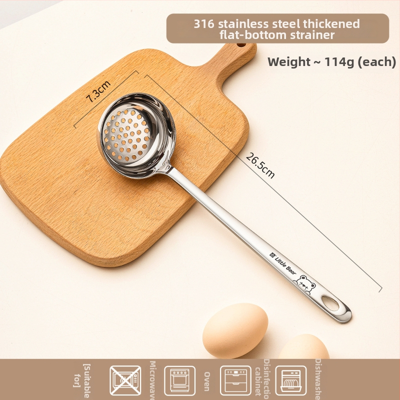 Lingură de supă din oțel inoxidabil 316, calitate alimentară, pentru uz casnic, design luxos, mâner lung