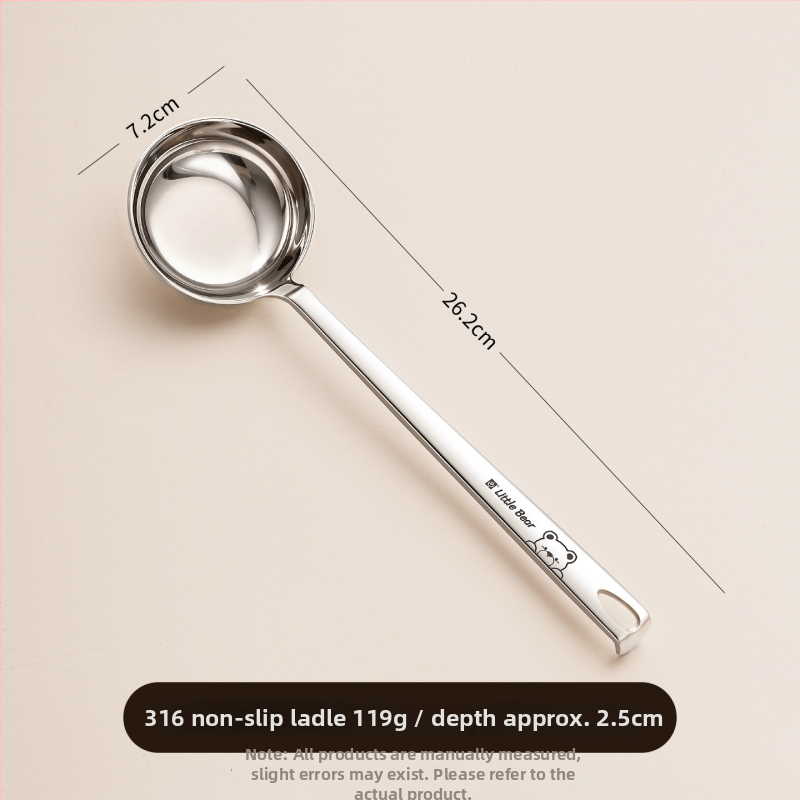 Lingură de supă din oțel inoxidabil 316, calitate alimentară, pentru uz casnic, design luxos, mâner lung