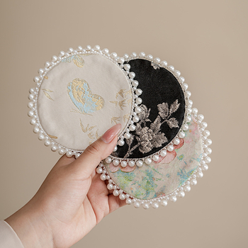 Suport circular pentru ceai din brocart, impermeabil, dublu fațet, stil chinezesc nou, suport pentru ceai, tavă pentru ceai, accesorii ceremonie ceai