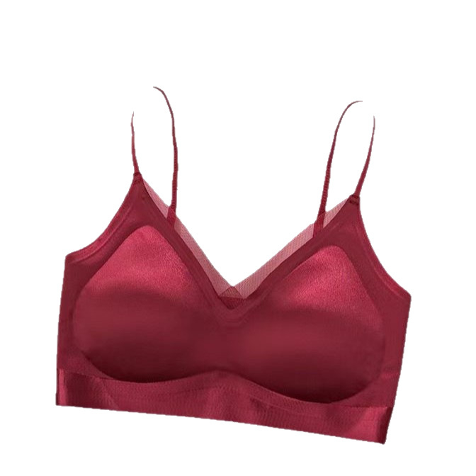 Saten grudnjak za žene u stilu majice-tank, podizanje, protivklizanje, oblikovanje, 3/4 košarica
